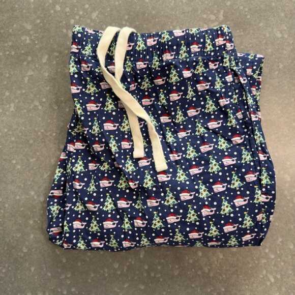 Vineyard Vines Navy Blue Christmas Whale Pajama Pants - Size Medium - Picture 2 of 8